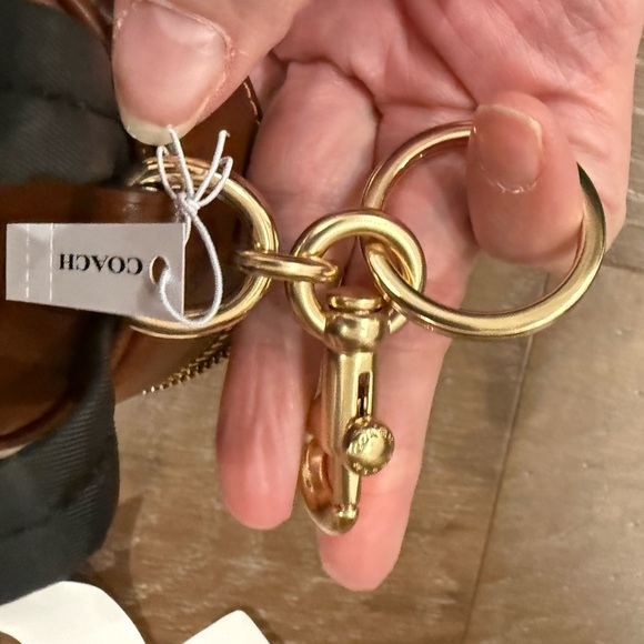 Coach Mini Backpack Key Ring  Signature Canvas Brown - Picture 6 of 9